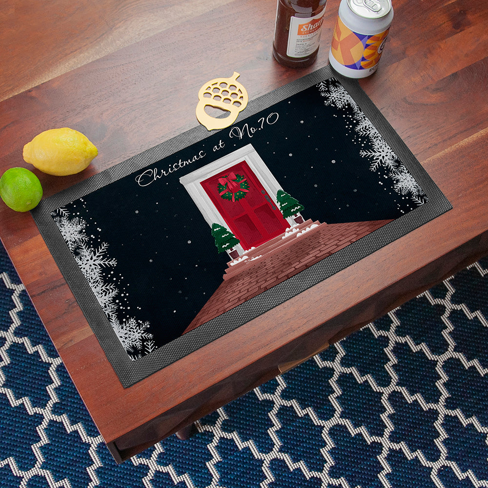 Personalised Festive Door Bar Mat