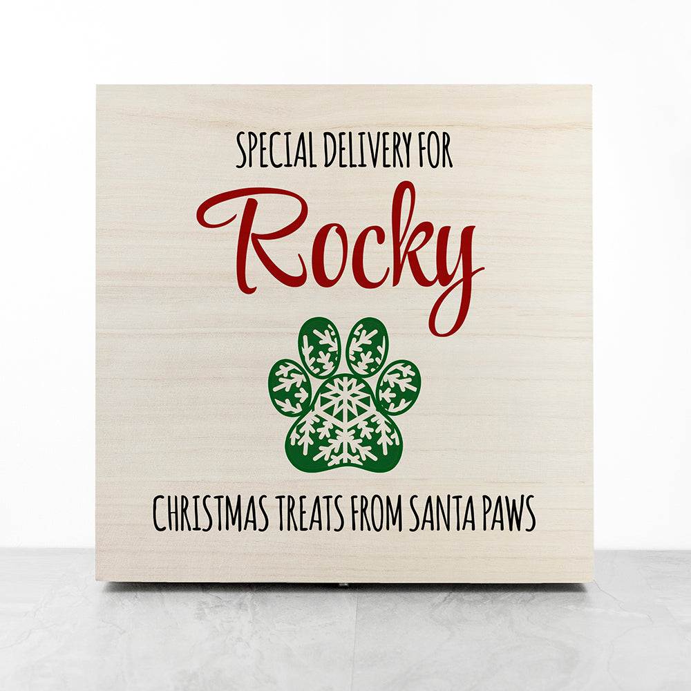 Personalised Pet Paw Christmas Treats Box
