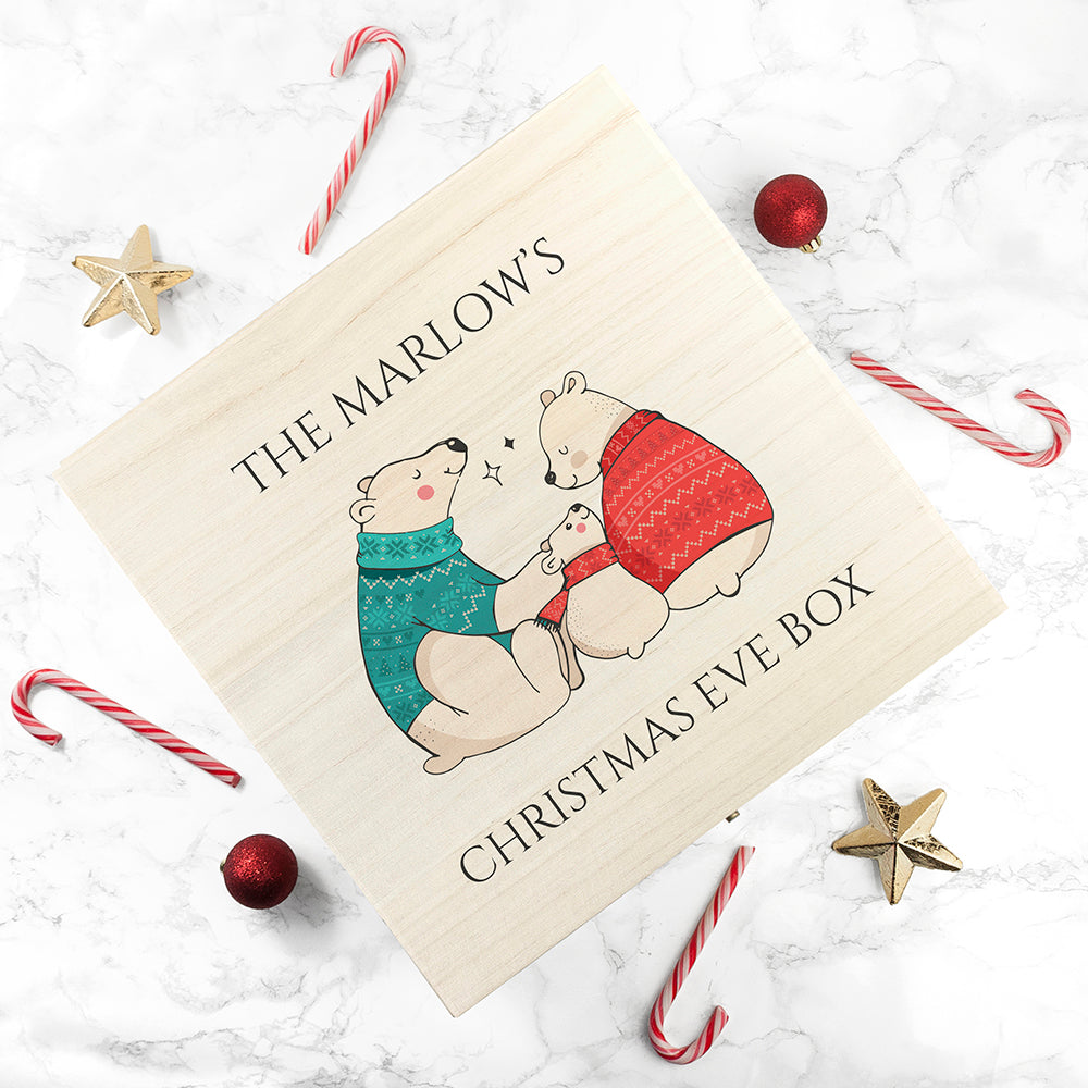 Personalised Polar Bear Christmas Eve Box - Large