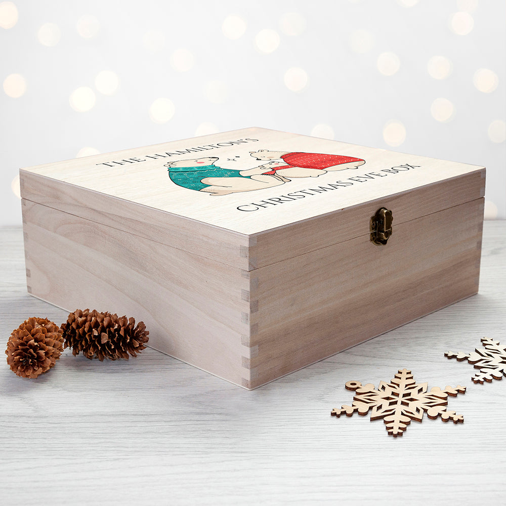 Personalised Polar Bear Christmas Eve Box - Large
