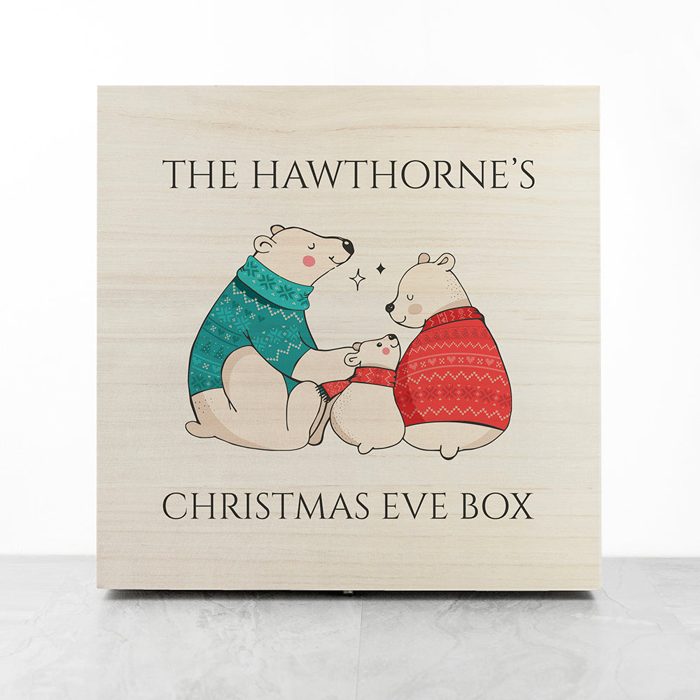 Personalised Polar Bear Christmas Eve Box - Large