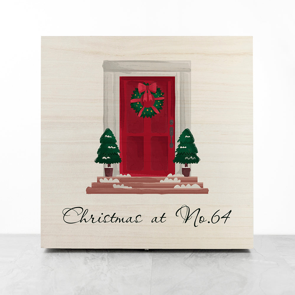 Personalised Festive Door Christmas Box - Large