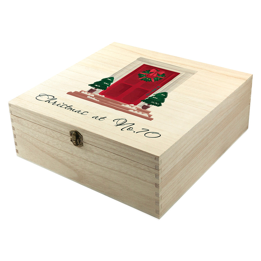 Personalised Festive Door Christmas Box - Large