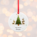 Personalised Playing Reindeers Ornament