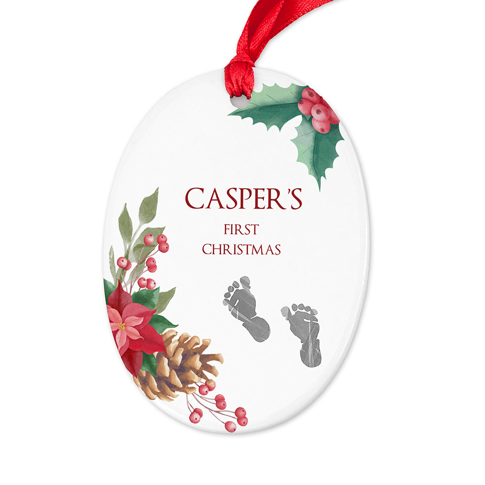 Personalised Baby's First Christmas Oval Ornament