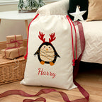 Personalised Christmas Penguin Christmas Sack