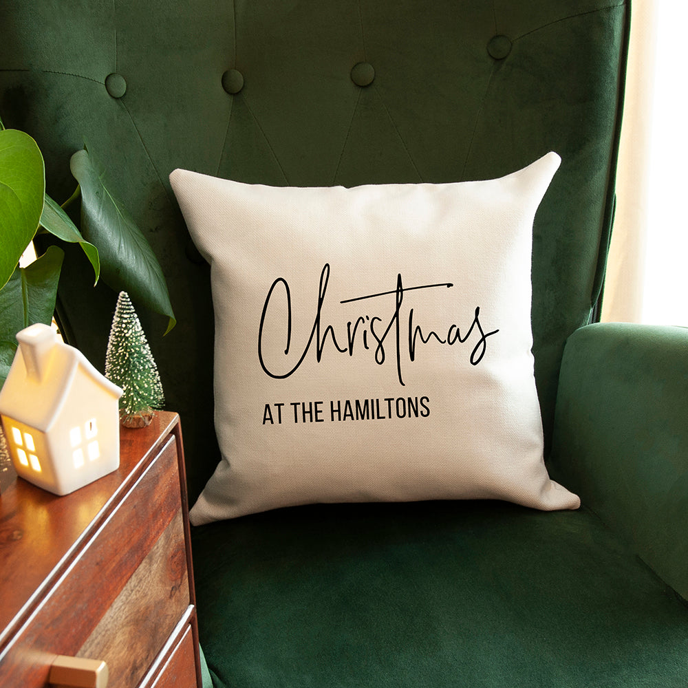 Personalised Family Christmas Cushion Cover