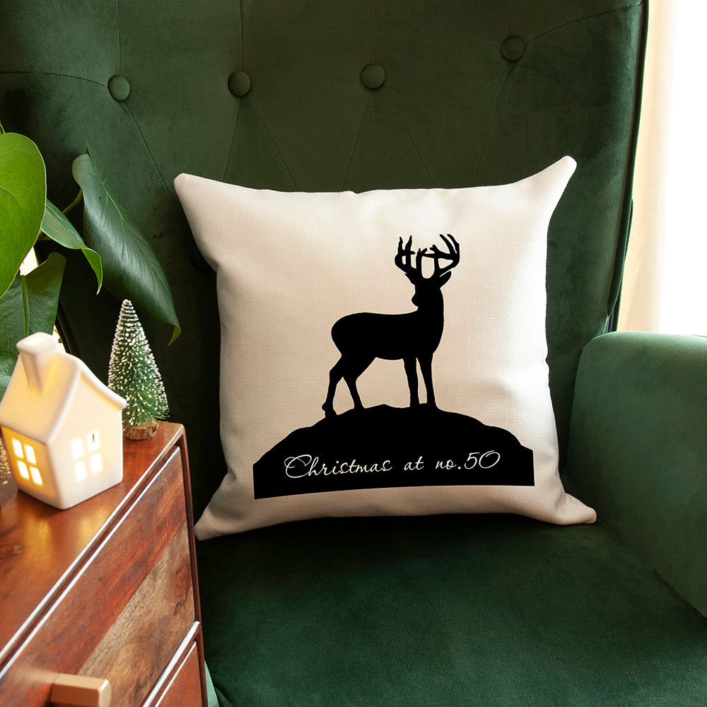 Personalised Reindeer Silhouette Cushion Cover