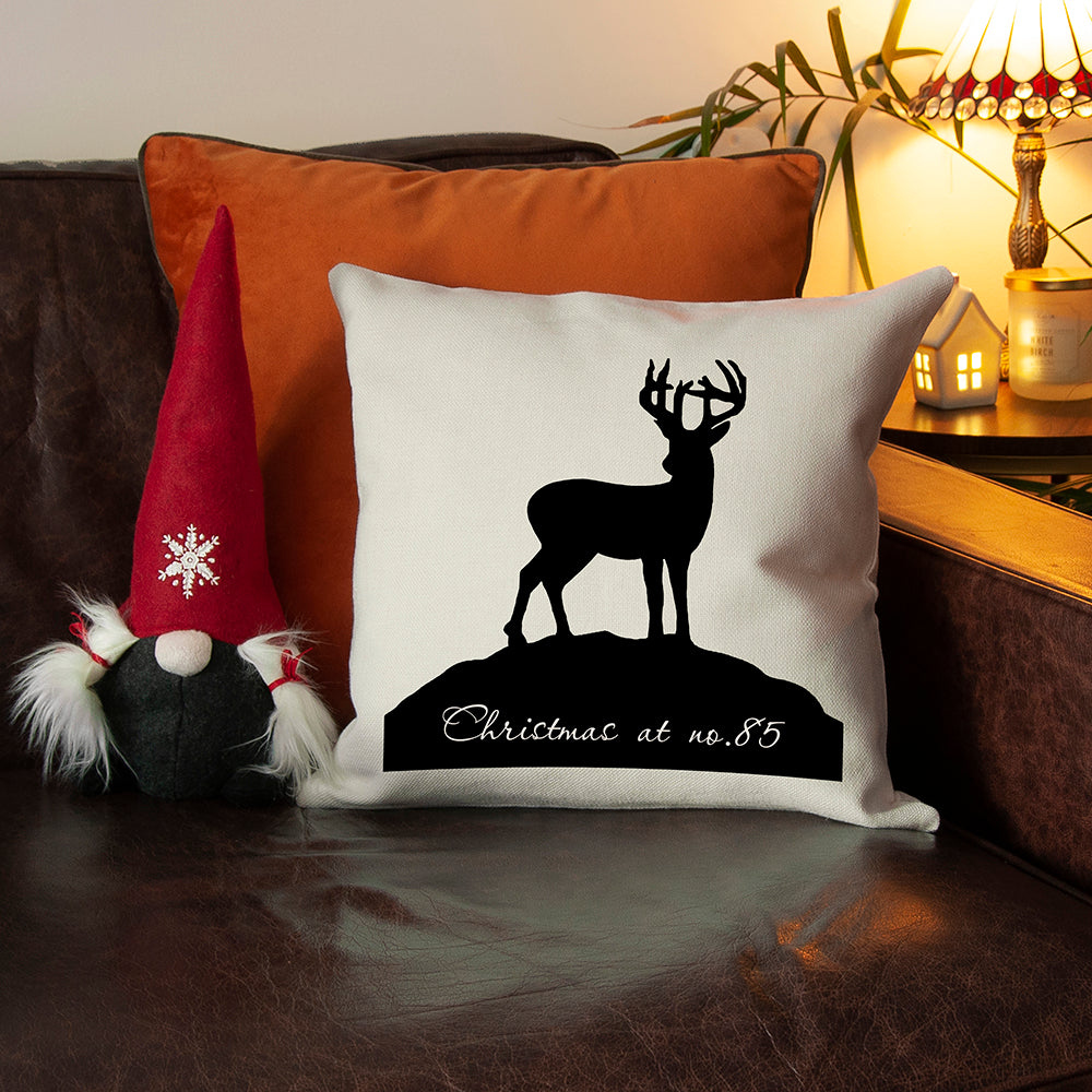 Personalised Reindeer Silhouette Cushion Cover