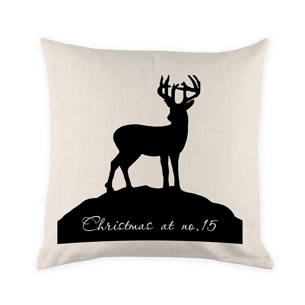 Personalised Reindeer Silhouette Cushion Cover