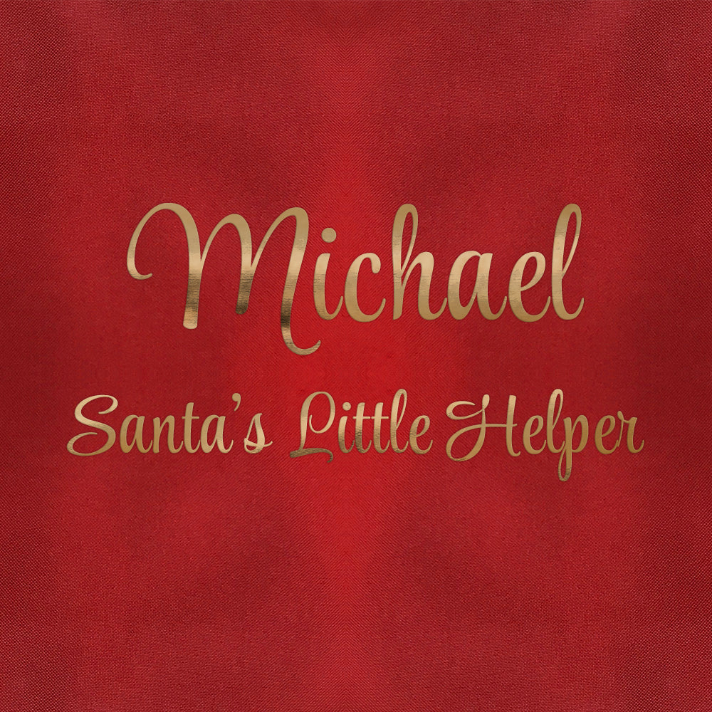 Personalised Santas Little Helper Childrens Red Waterproof Apron