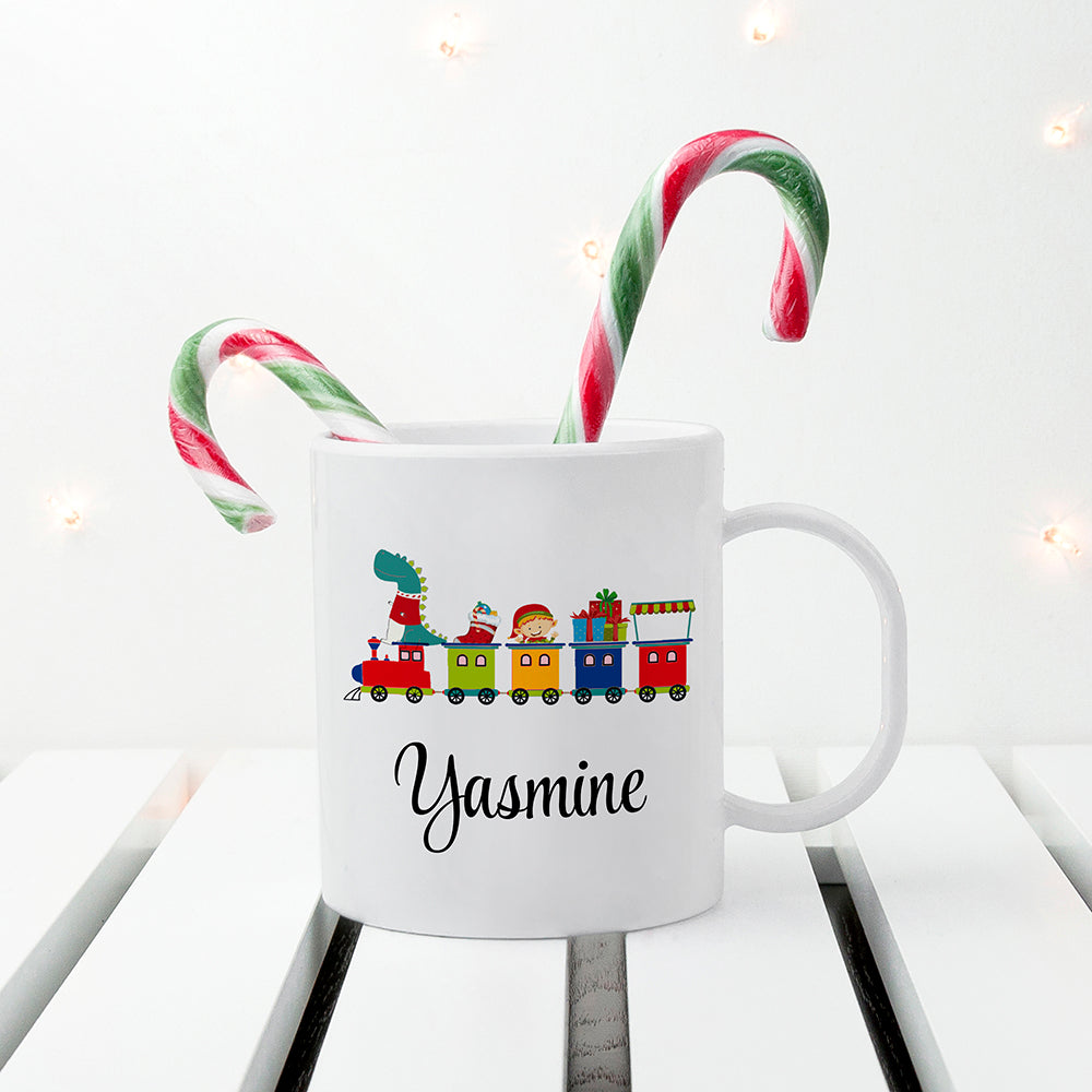 Personalised Christmas Train Kids Polymer Mug