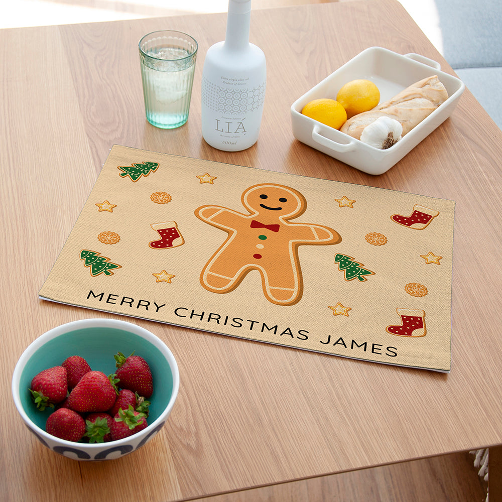Personalised Christmas Gingerbread Placemat