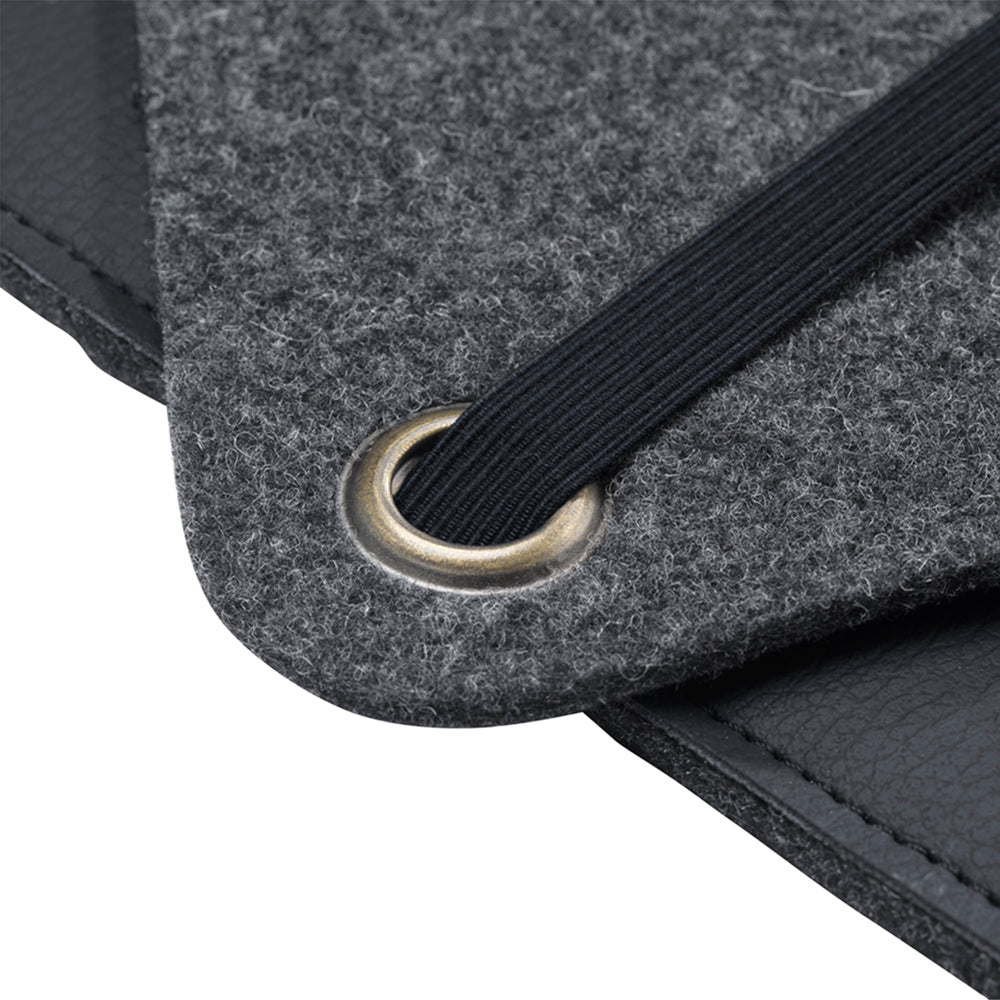 Monogrammed Black Vegan Apple Leather Laptop Sleeve - 13 inch