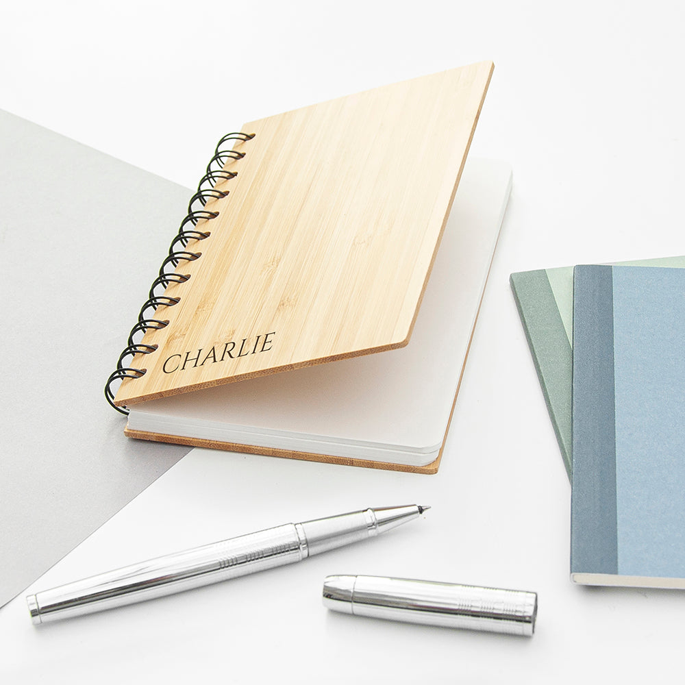 Personalised Bamboo and Stone-Based Paper Notebook