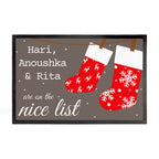 Personalised Festive Stockings Christmas Indoor Doormat