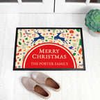 Personalised Festive Reindeer Christmas Indoor Doormat