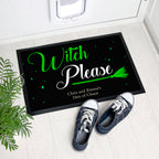 Personalised Halloween Witches Broom Indoor Doormat