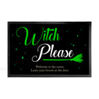 Personalised Halloween Witches Broom Indoor Doormat