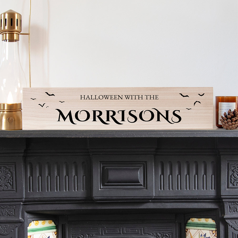 Personalised Halloween Bats Mantle Sign