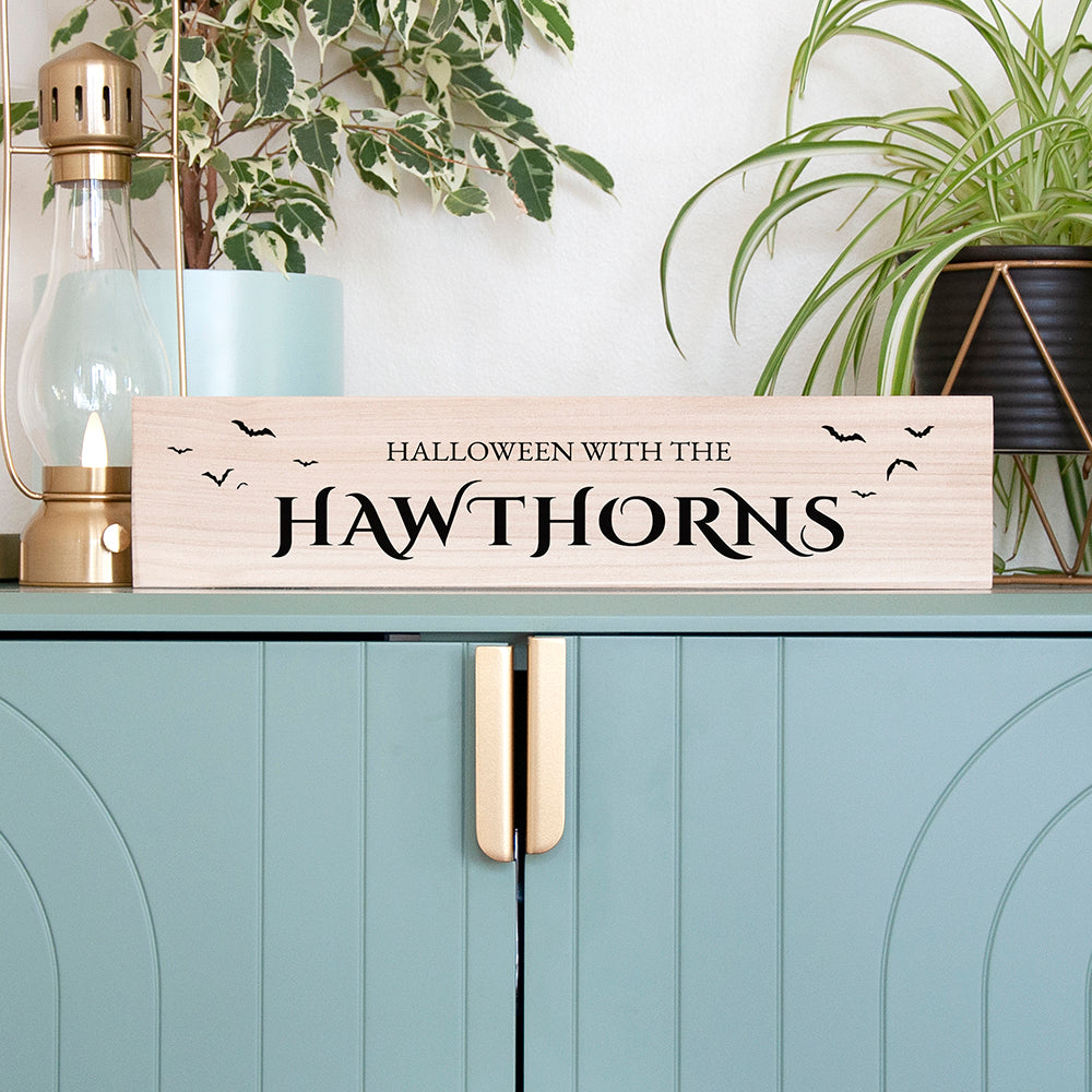Personalised Halloween Bats Mantle Sign