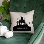 Personalised Halloween Haunted House Cushion Cover