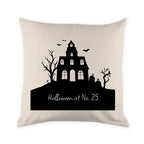 Personalised Halloween Haunted House Cushion Cover