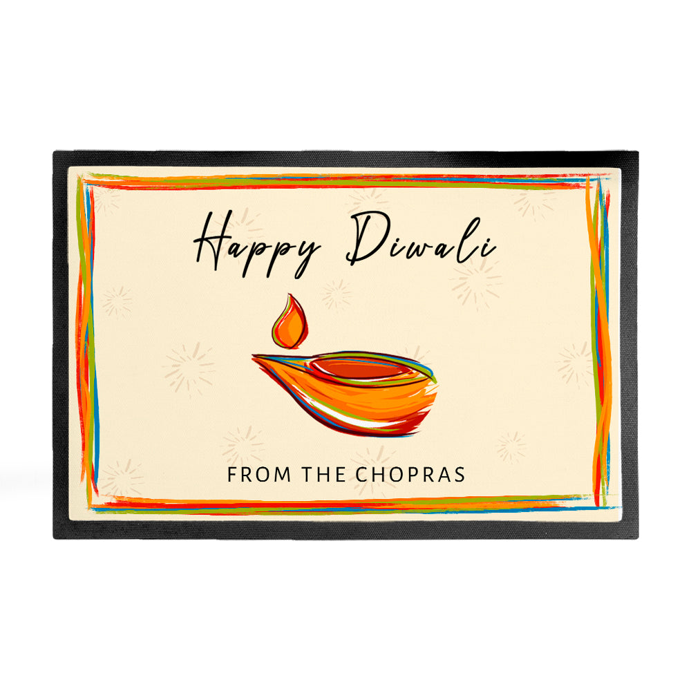 Personalised Diwali Colourful Light Decoration Mat
