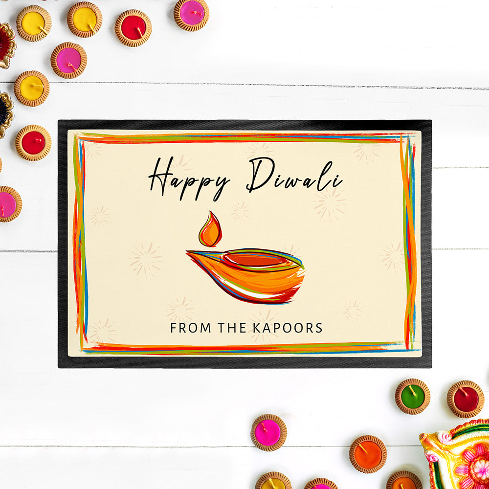 Personalised Diwali Colourful Light Decoration Mat