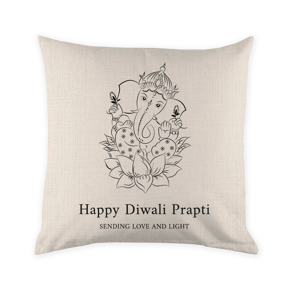 Personalised Diwali Ganesh Cushion Cover