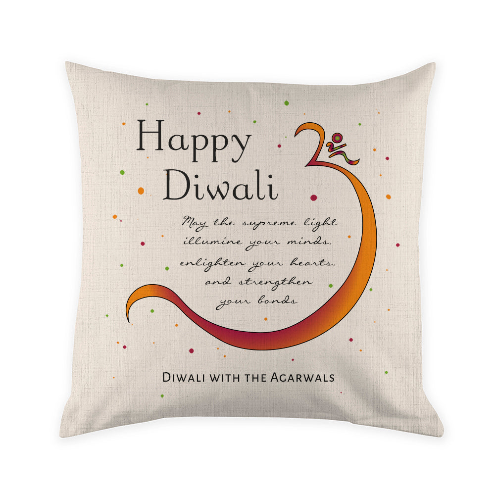 Personalised Diwali Om Symbol Cushion Cover