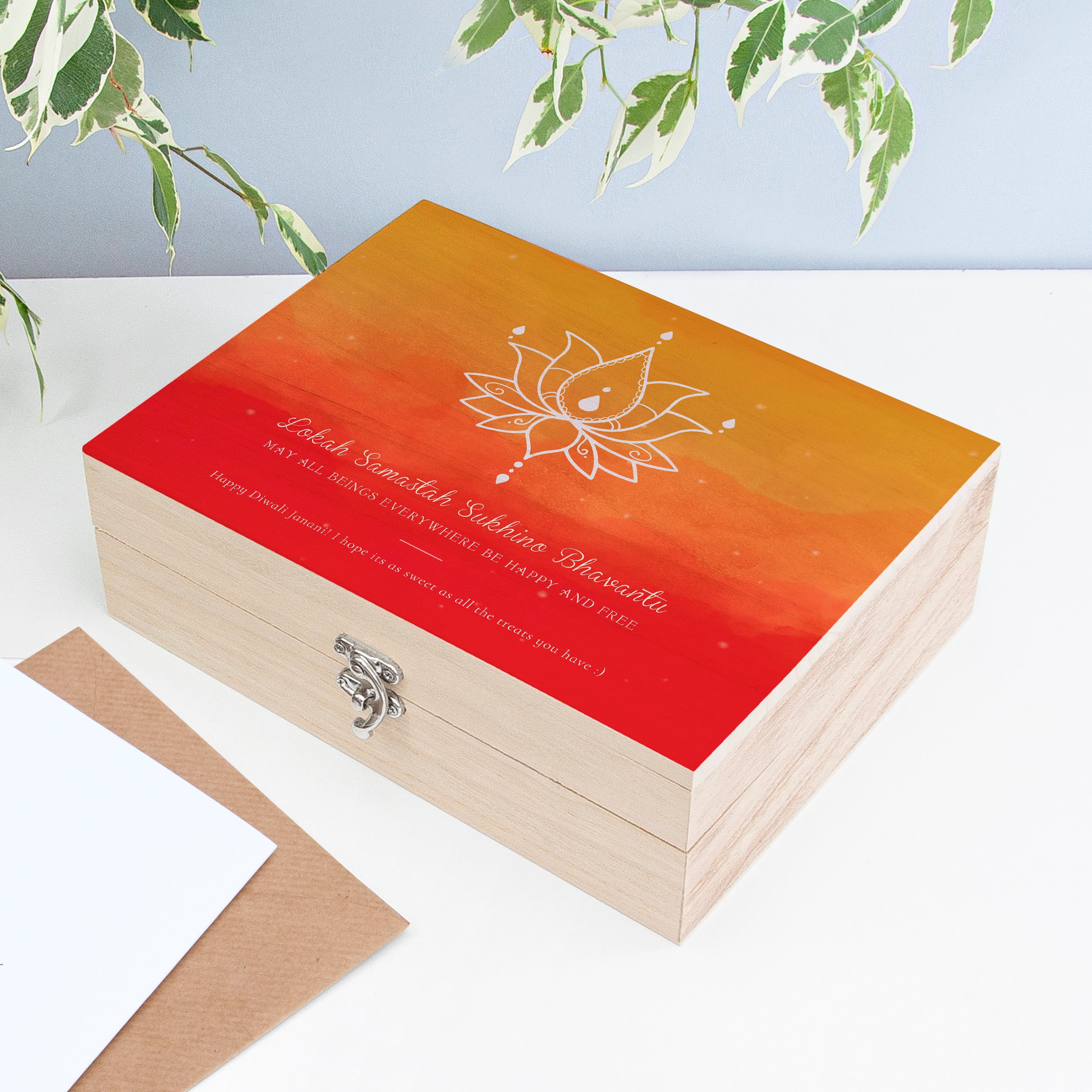 Personalised Diwali Lotus Keepsake Box
