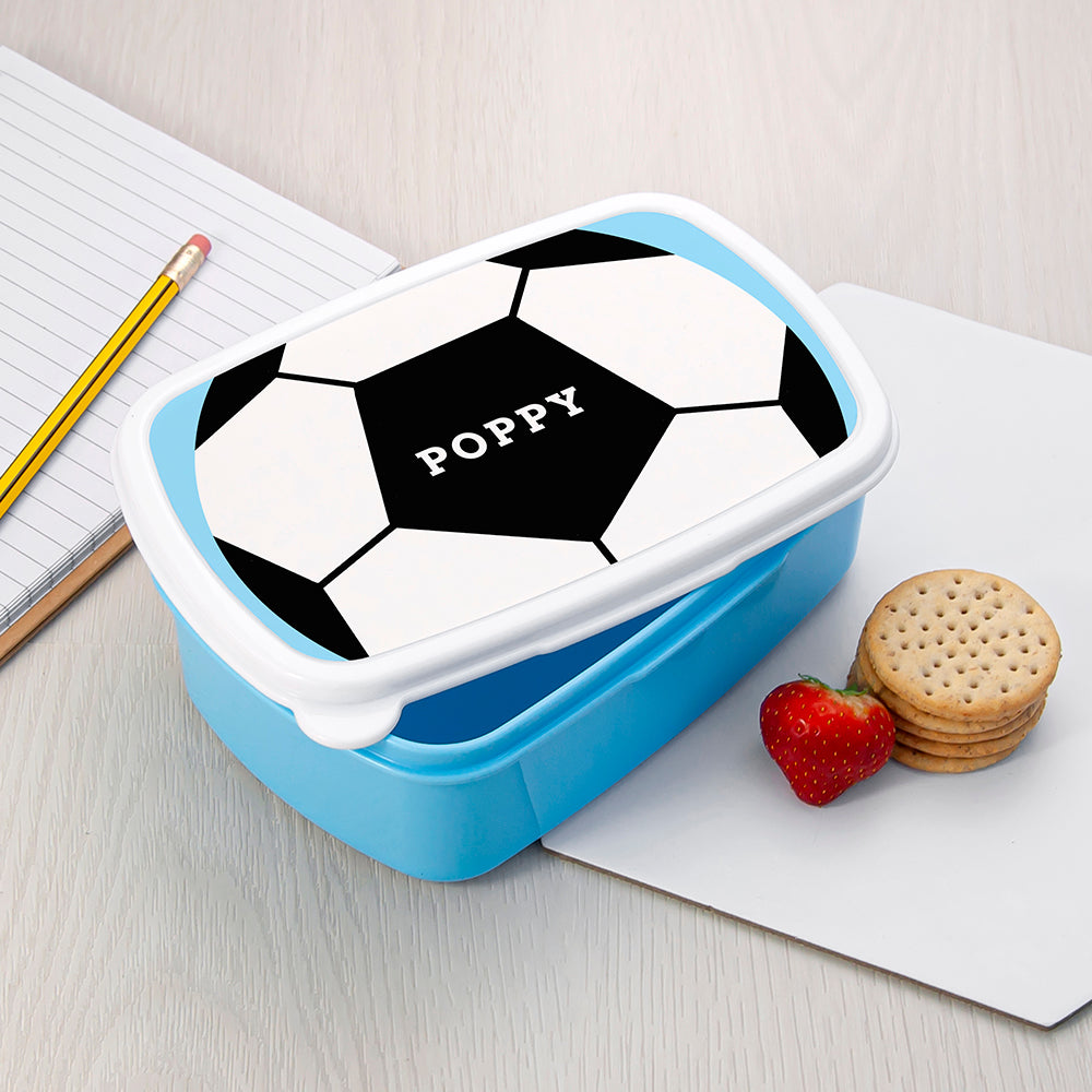 Personalised Kids Close Up Football Lunch Box