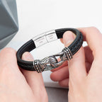 Personalised Men's Buckle Clasp Leather Bracelet