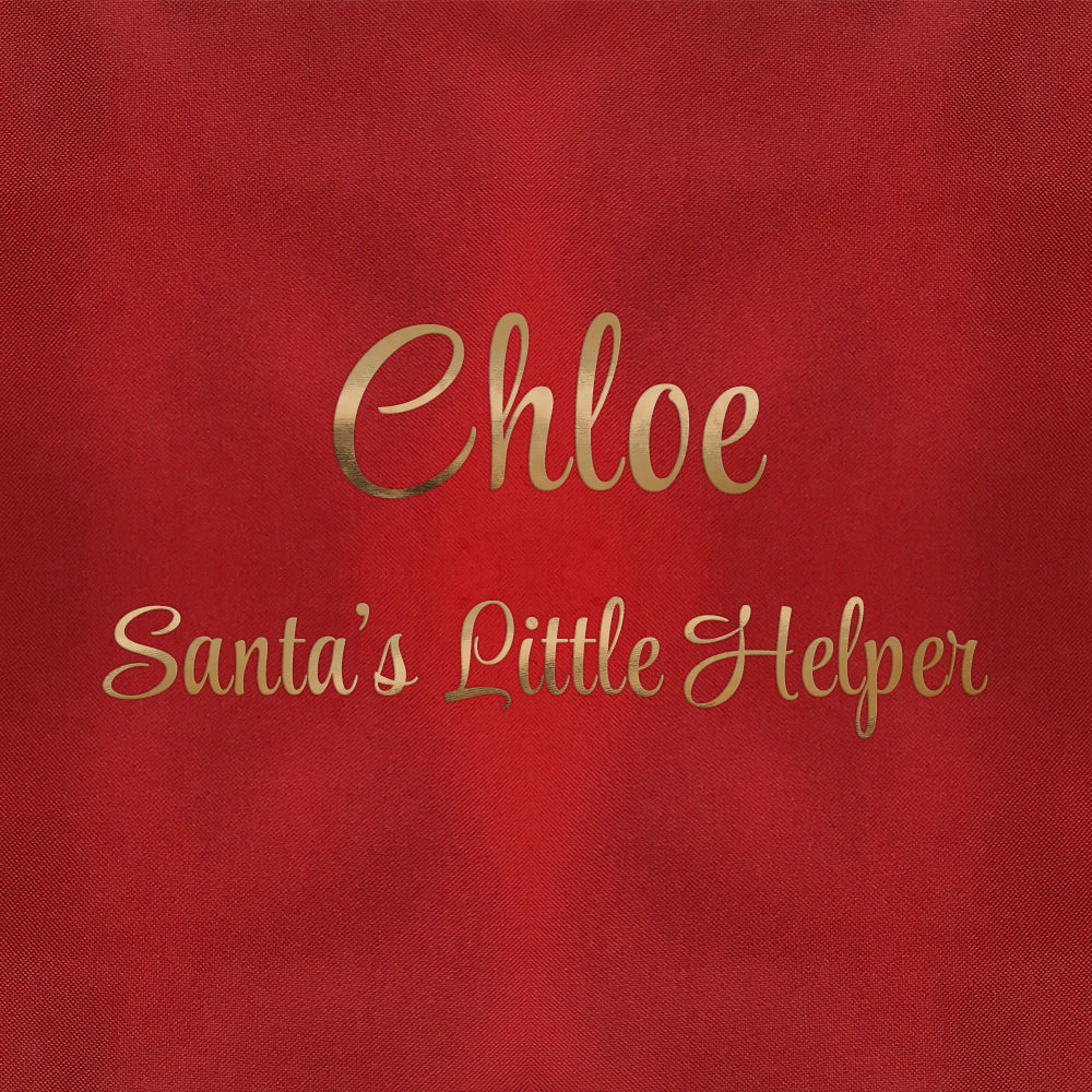 Personalised Santas Little Helper Childrens Red Waterproof Apron