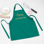 Personalised Santas Little Helper Childrens Green Waterproof Apron