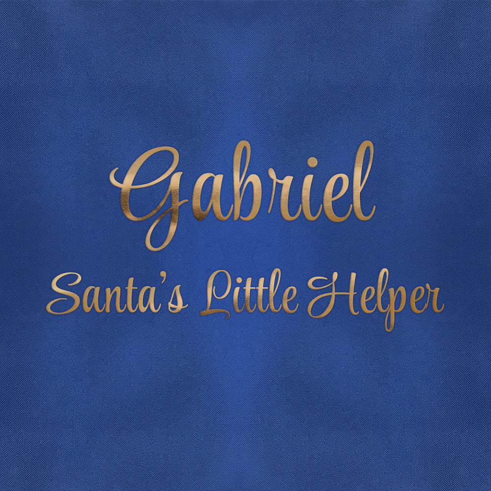 Personalised Santas Little Helper Childrens Blue Waterproof Apron