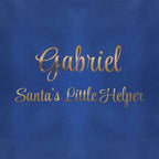 Personalised Santas Little Helper Childrens Blue Waterproof Apron