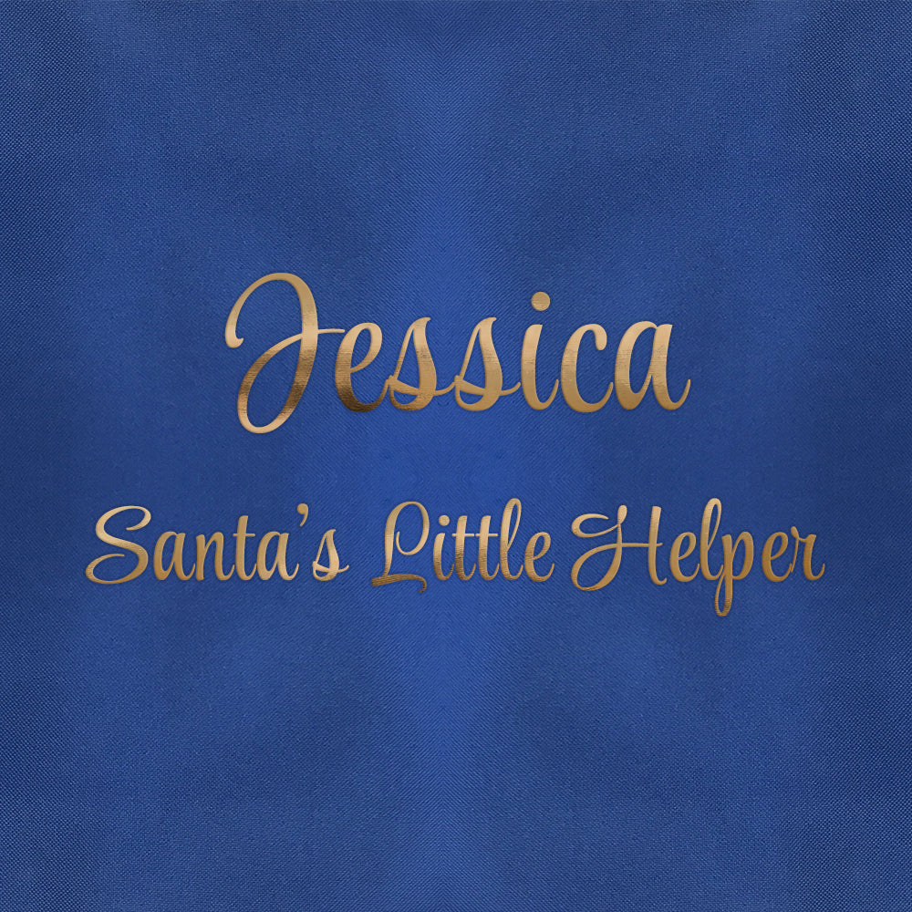 Personalised Santas Little Helper Childrens Blue Waterproof Apron