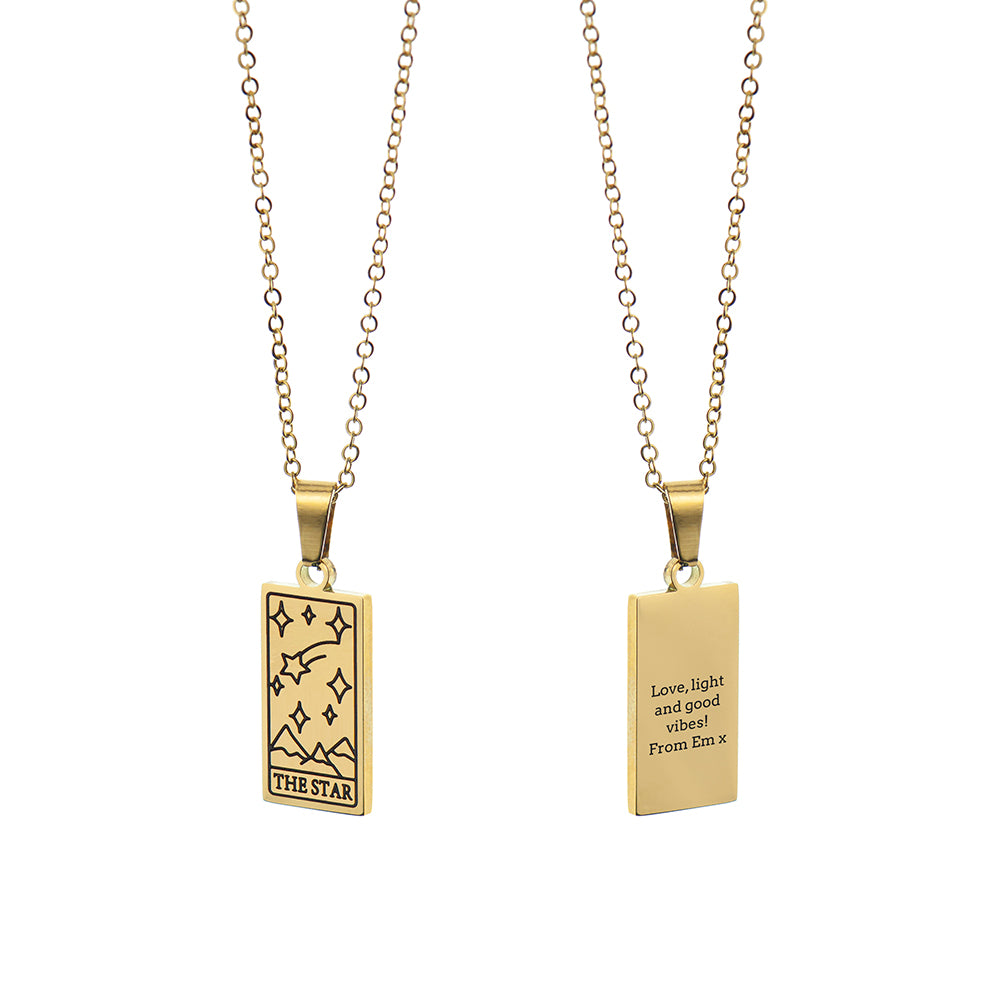 Personalised Star Tarot Card Necklace