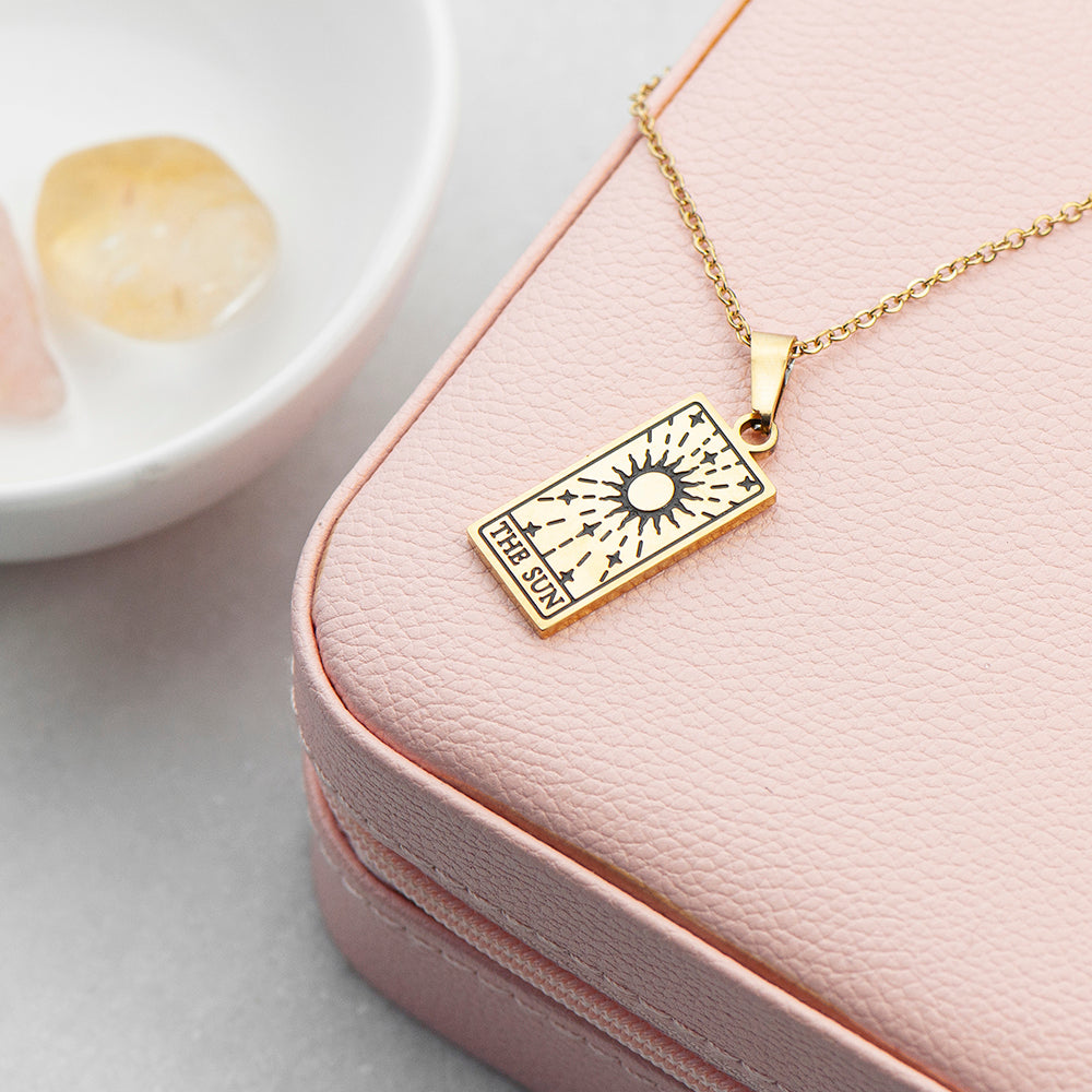 Personalised Sun Tarot Card Necklace