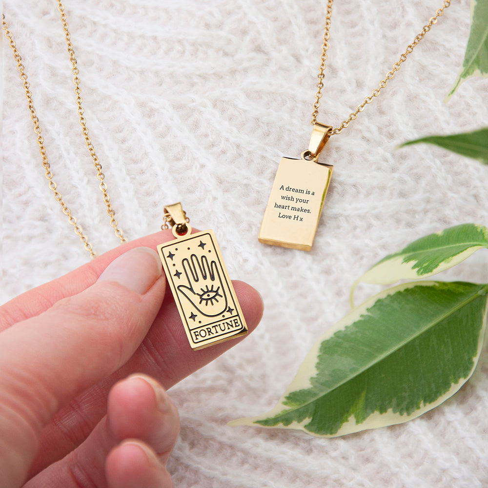 Personalised Fortune Tarot Card Necklace