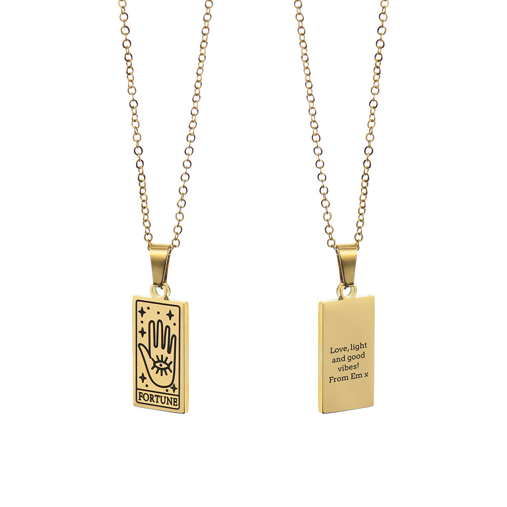 Personalised Fortune Tarot Card Necklace