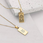 Personalised Strength Tarot Card Necklace