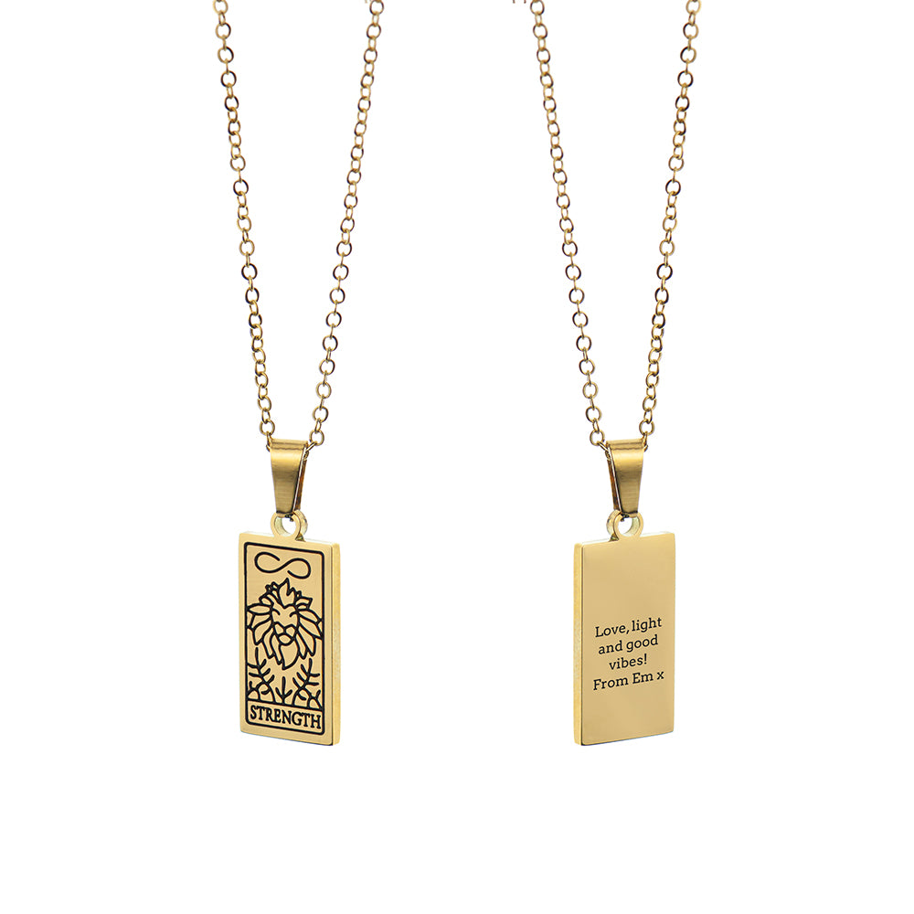 Personalised Strength Tarot Card Necklace