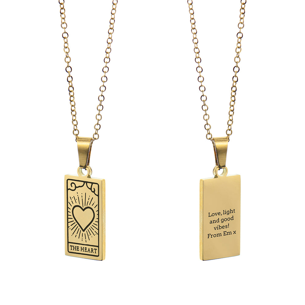 Personalised Heart Tarot Card Necklace