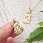 Personalised Heart Tarot Card Necklace