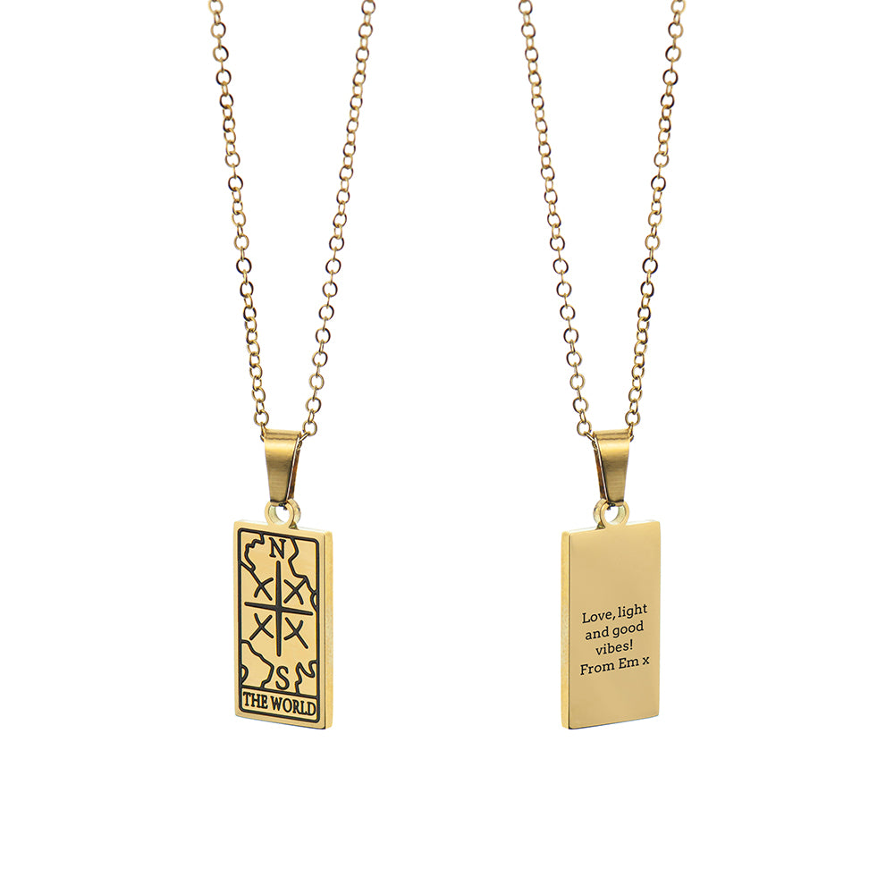 Personalised World Tarot Card Necklace