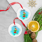 Personalised Playful Elf Christmas Ornament