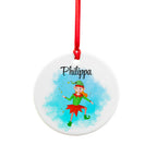 Personalised Playful Elf Christmas Ornament
